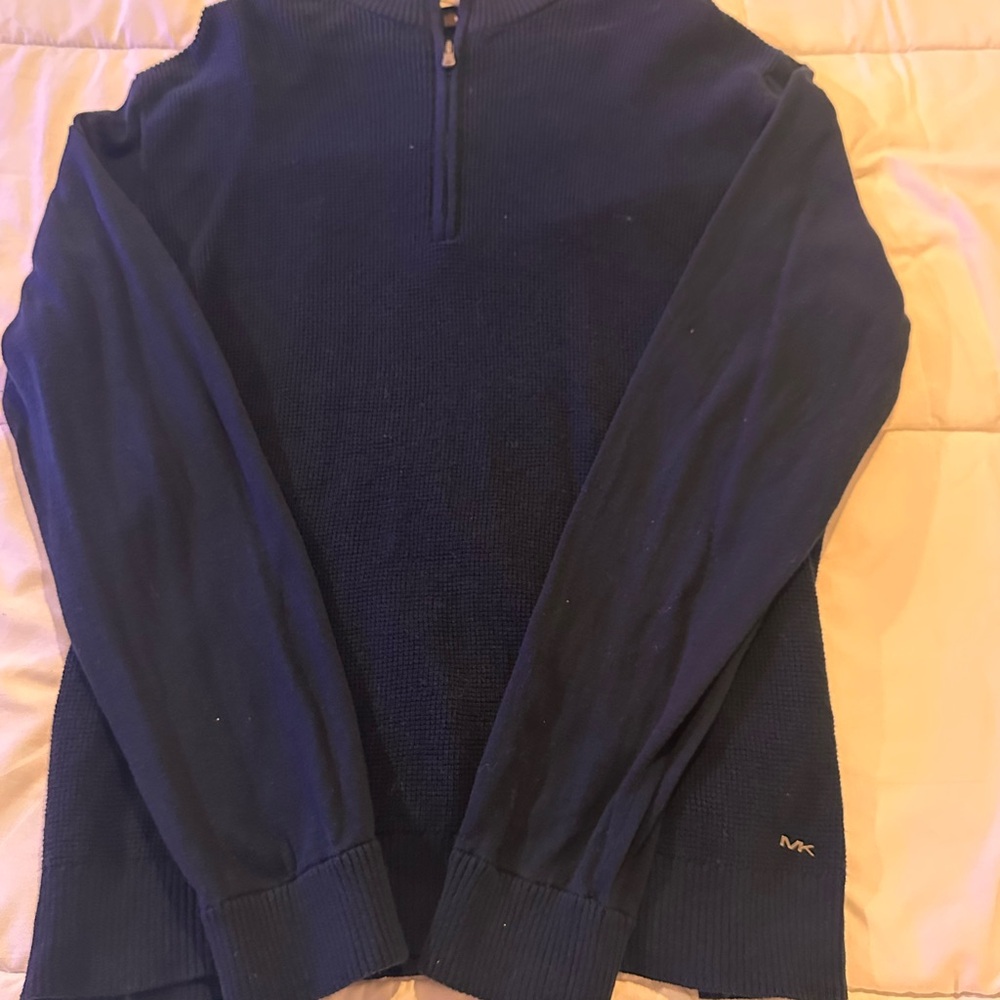 Michael Kors Men's Deep Blue Zip-Up Sweater